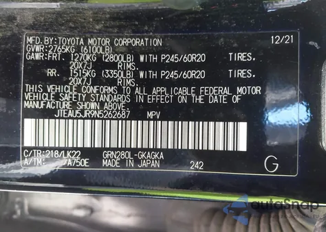 2022 Toyota 4Runner Trd Sport z USA, uszkodzony, nr VIN JTEAU5JR9N5262687